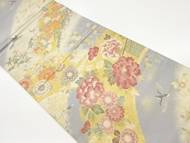 JAPANESE FUKURO OBI / WOVEN FLORAL PLANTS